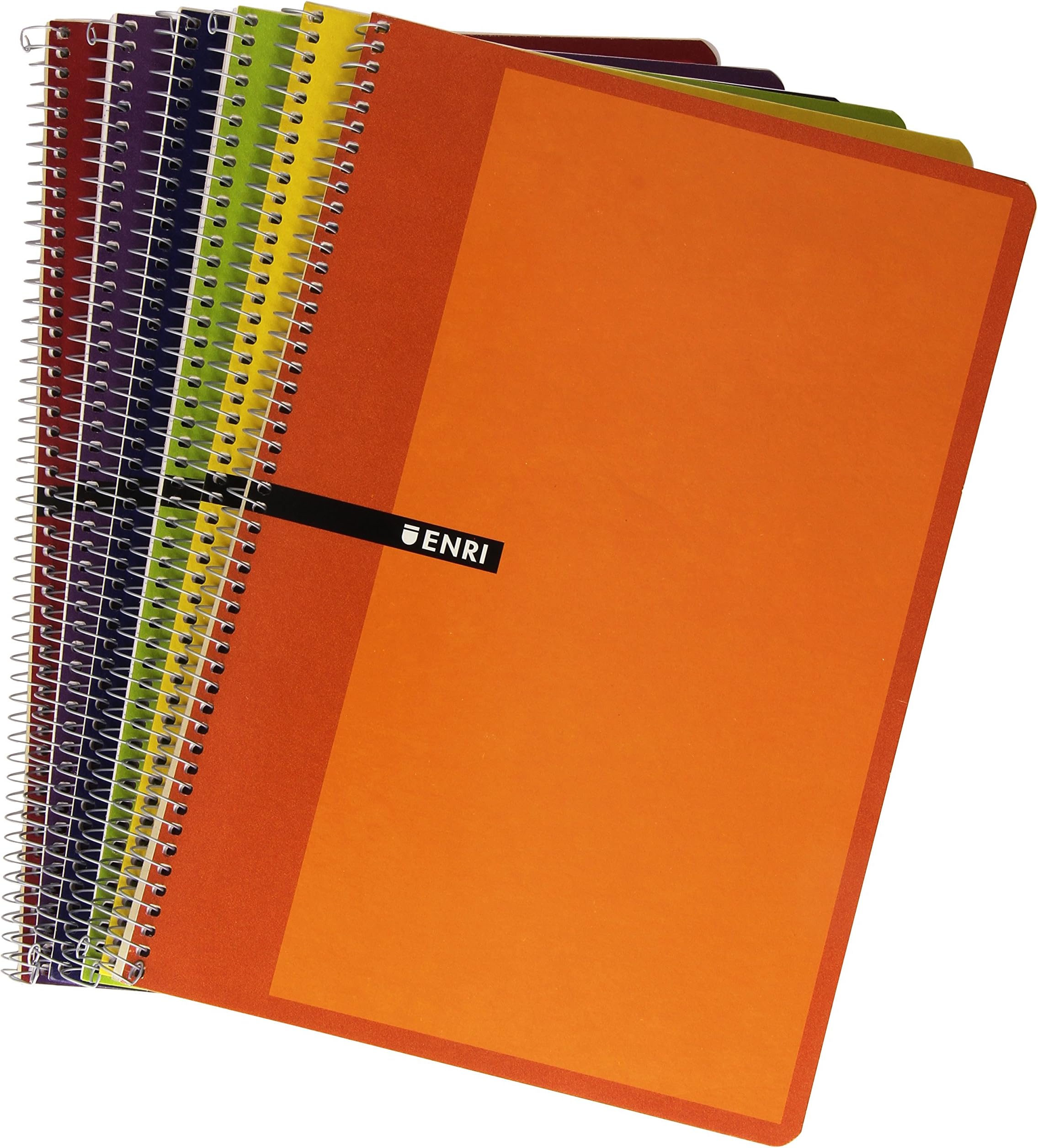 Enri 100430106 – Pack of 10 notebooks with Soft Simple Spiral, Tapas, Assorted Colours