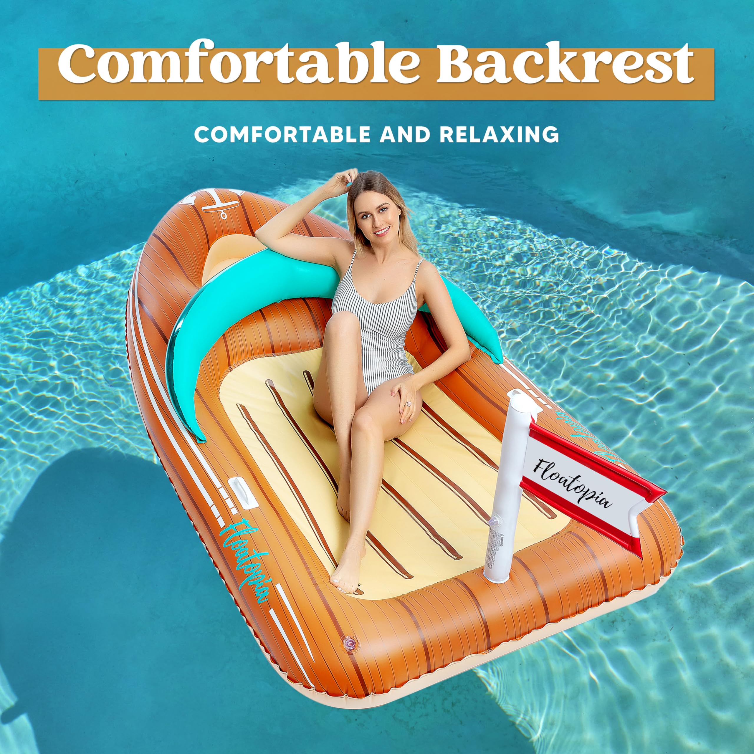 Mua JOYIN Giant Boat Pool Float with Cooler Inflatable Boat Funny Pool Floats Raft with