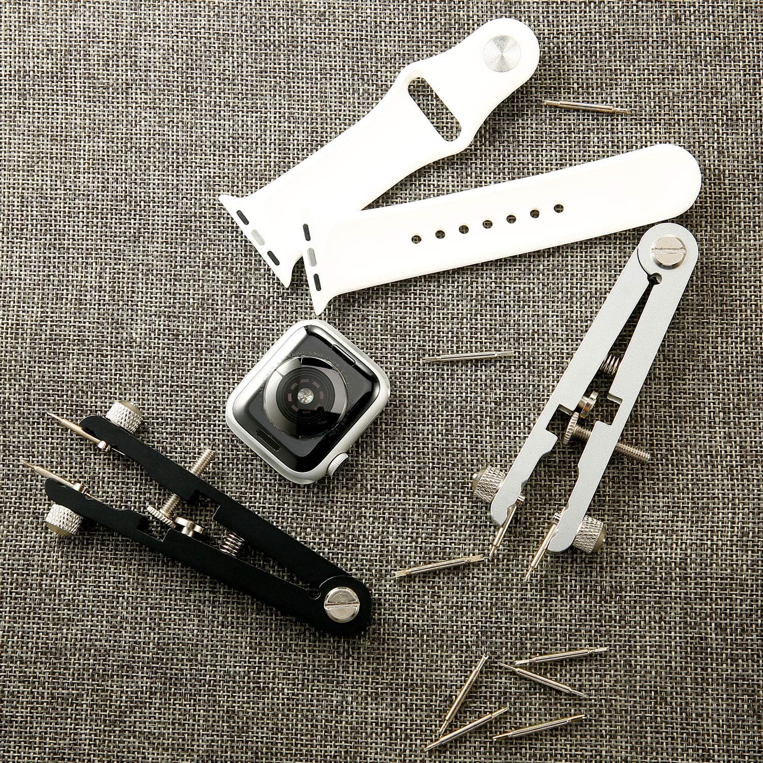 2 Pieces Watch Spring Bar Repair Tool Spring Bar Tweezer Pliers Watch Pin Strap Band Removal Tool Watch Link Remover Set, Black and Silver: Watches