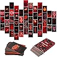 Yopyame 50PCS Red Neon Aesthetic Pictures Wall Collage Kit, Neon Red Photos Collections Collage Dorm Decors for Girl Teens an