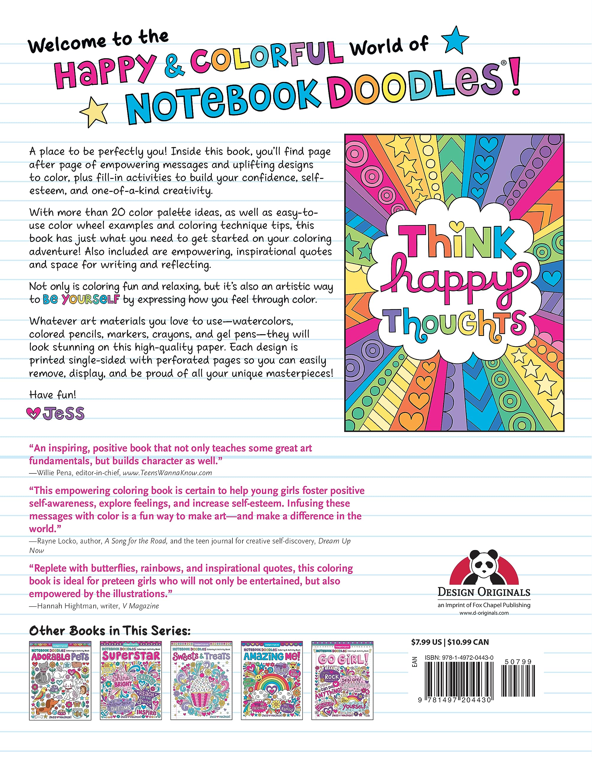 Notebook Doodles Girl Power! Coloring & Activity Book (Design Originals) 32 Inspiring, Beginner-Friendly Art Activities to Boost Confidence and Self-Esteem in Tweens, on Perforated Paper