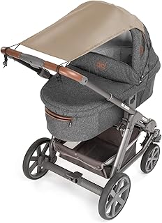 Zamboo Universal Sonnensegel - verstellbarer Kinderwagen Sonnenschutz mit UV Schutz 50 - flexibles Sonnenverdeck für Babywanne - Beige