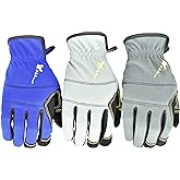 G & F Products unisex adult All Purpose Utility Work Gloves High Performance Mechanics Gloves assorted colors 3 Pair Value Pack, Black, Grey, Blue, Large Pack of US