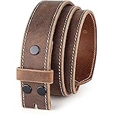 F&L CLASSIC Belt for buckle men Snap on Strap Full Grain One Piece Leather no buckle,1 1/2" Wide, USA