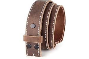 F&L CLASSIC Belt for buckle men Snap on Strap Full Grain One Piece Leather no buckle,1 1/2" Wide, USA