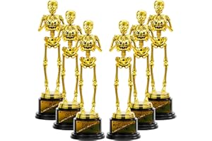 JOYIN Halloween Trophy Best Costume Skeleton 10.6x3.2, 2/6PCS Awards for Medals Party Favor Prizes, Golden Costume Contest Trophy, School Classroom Rewards,Trick or Treat