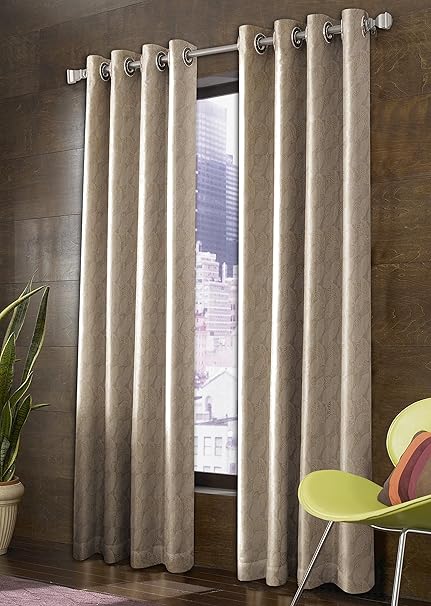 Super India Sheer 2 Piece Polyester Door Curtain Set - 7 ft, Cream