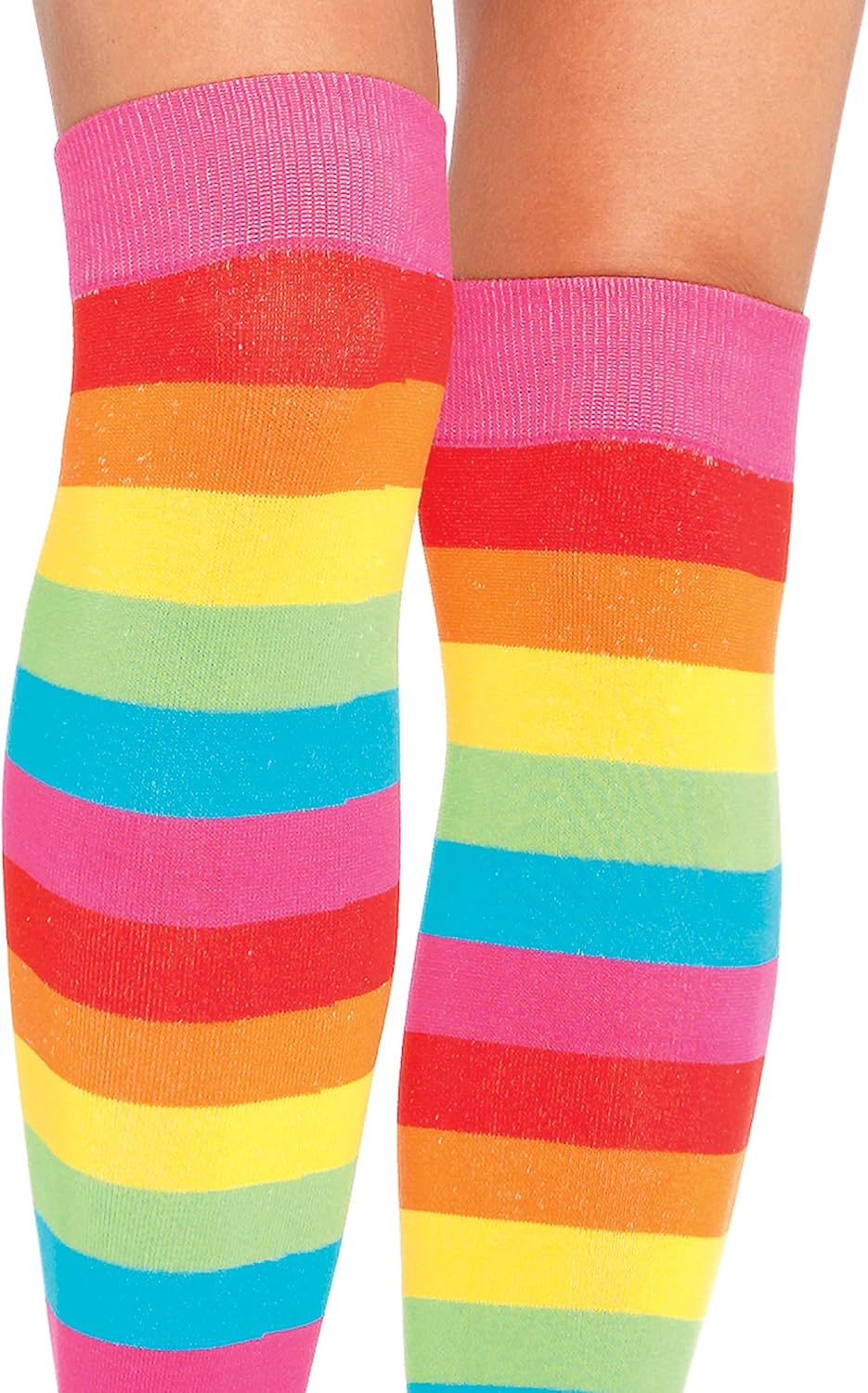Leg Avenue Costume Accessories's Rainbow Pride Festival Thigh Highs Socks, Multicolour, One Size: Lingerie Sets: Clothing