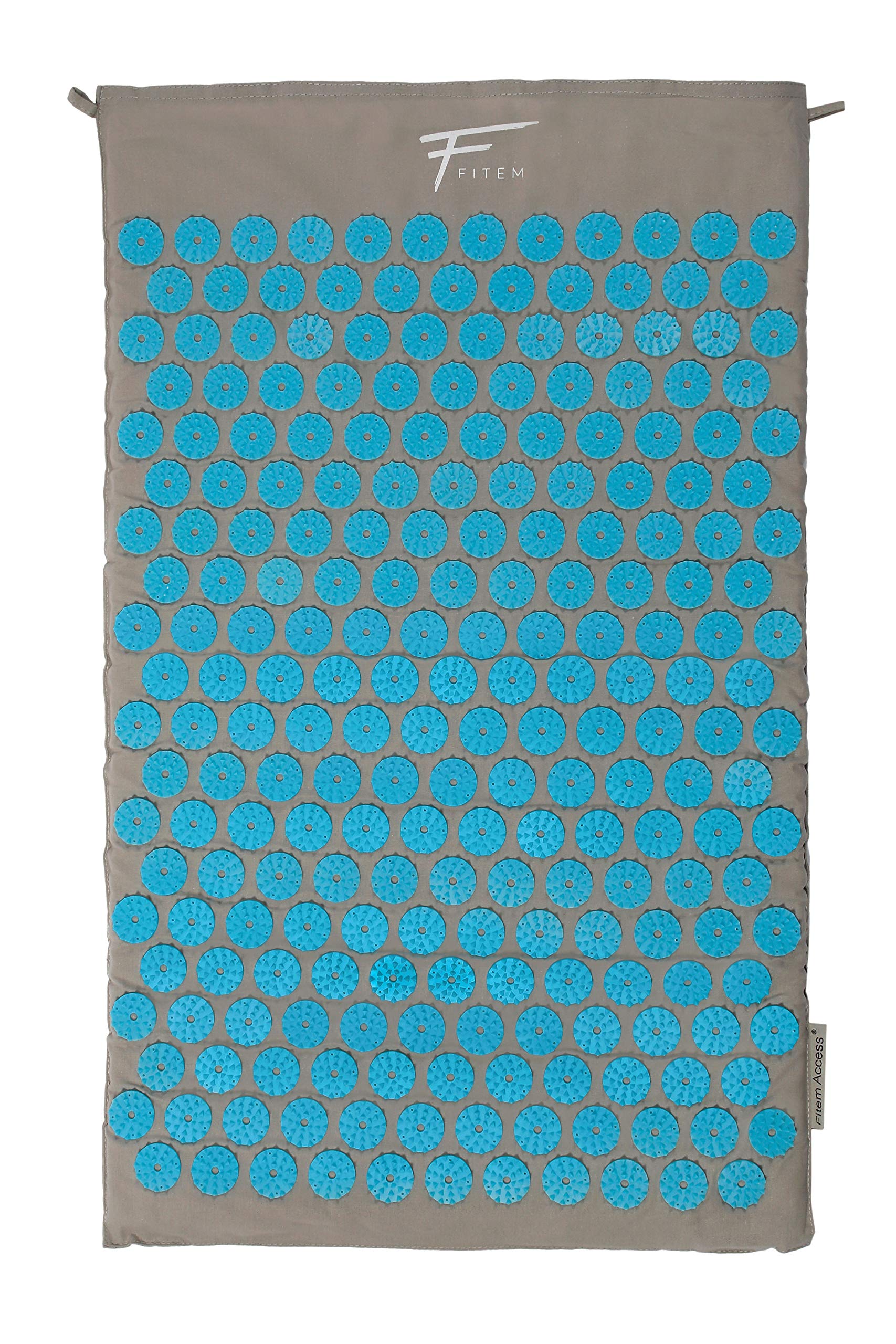 Acupressure Mat + Bag - Relieve Back and Neck Pain - Sciatica - Back Massage - Muscle Relaxation - Post Sports Recovery (Grey Turquoise)