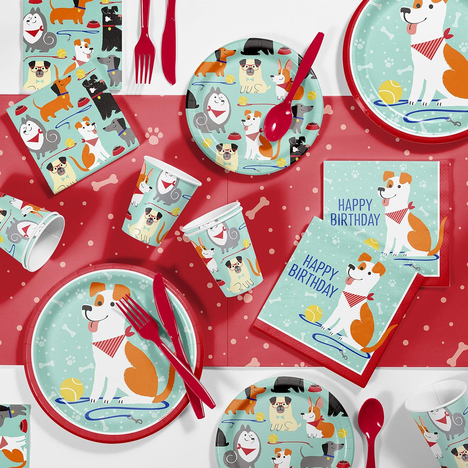 Dog Party Birthday Party Supplies Kit, Serves 8 Toys & Games