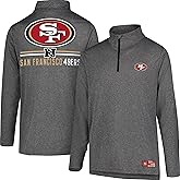 Ultra Game NFL Official Adults Super Soft Quarter Zip Long Sleeve T-Shirt