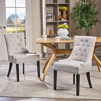 Christopher Knight Home Hayden Fabric Dining Chairs, 2-Pcs, Light Grey