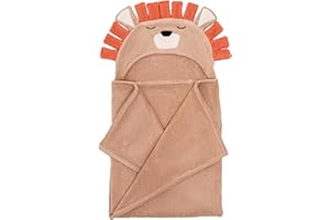 Natemia Baby Hooded Towel - Premium Ultra Soft Baby Bath Towel with Animal Design - Rayon from Bamboo Hooded Baby Towels for Newborn to Toddler - Made in Turkey - Perfect Baby Gifts - Brown Lion