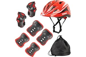 YESDICO Kids Protective Gear Adjustable Protective Helmet Kids Carrying Bag CPSC Certified for 5-12 Years Elbow and Knee Pads for Kids Wrist Guard Outdoor Sports Safety Bike Scooters Skateboards Rollerblade
