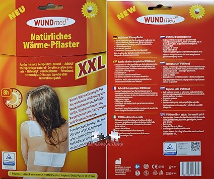 Wärmepflaster 19x13 cm xxl Schmerzpflaster Wundmed 8h Rücken Pflaster Wärmepad Nacken Wärmekissen Wärme Wärmepad verspannung 