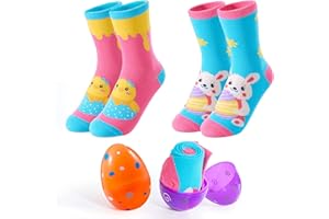 Moyel 2 Pairs Bunny Chicken Easter Socks Kids Easter Gifts for Kids Easter Gifts for Girls Funny Easter Basket Stuffers