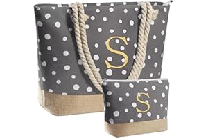 YOOLIFE Christmas Gifts for women - Personalized Birthday Gifts for Mom Friend, Travel Gifts Beach Tote Bag & Makeup Bag