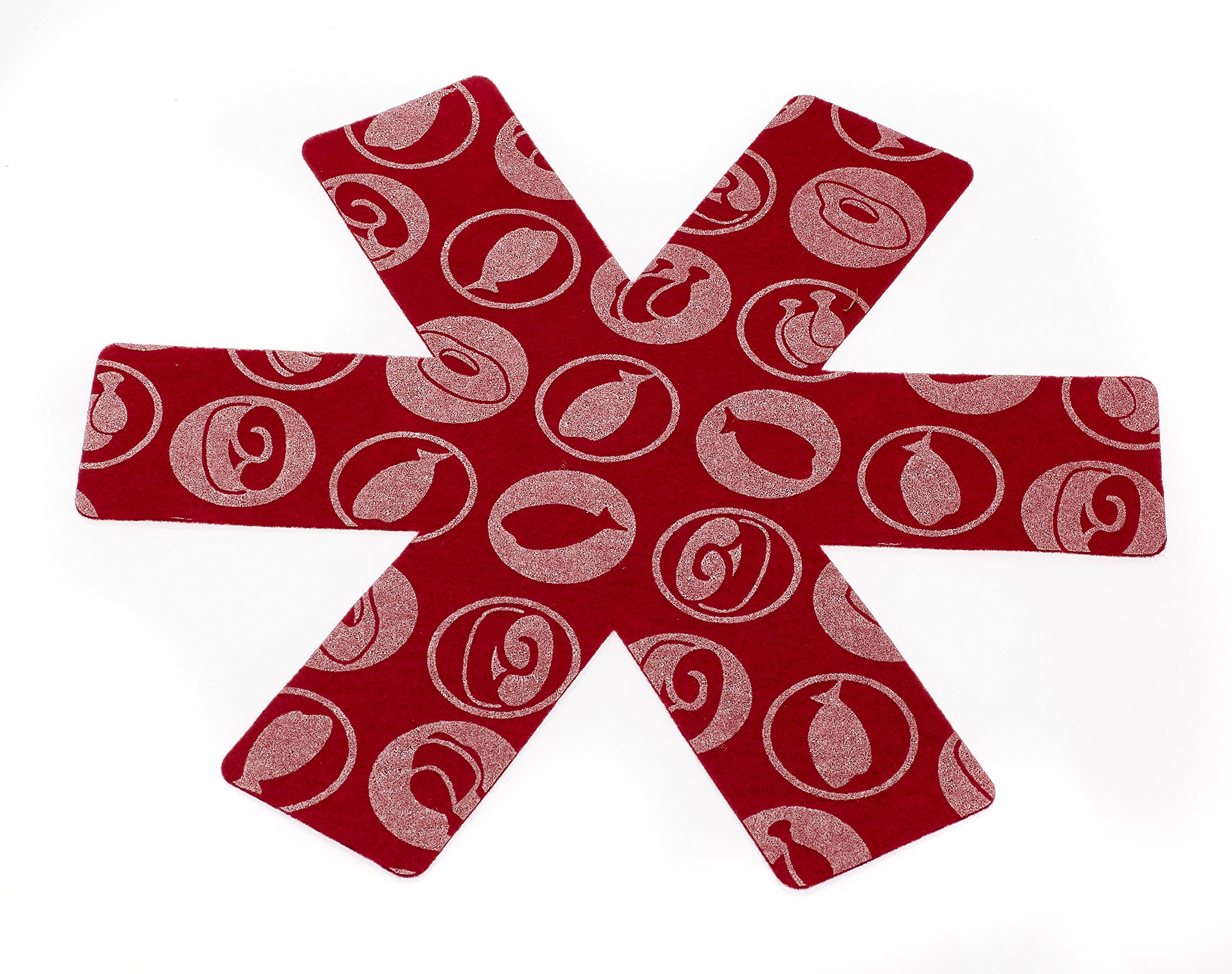 TURBO PRODUKTE Pan Protectors, Set of 3, Red, Felt, Round, Pots, Pans and Bowls