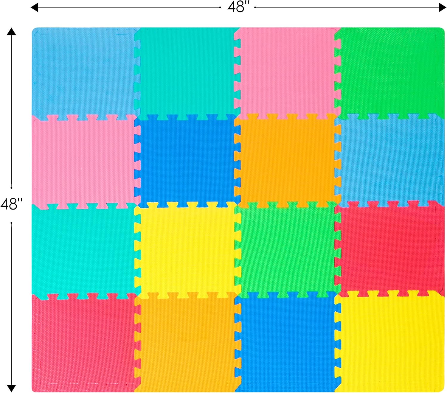ProSource Puzzle Solid Foam Play Mat for Kids - 16 tiles with edges: Sports & Outdoors