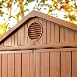Keter Darwin Outdoor Apex Double Door Garden Storage Shed 6x4ft Brown view 5