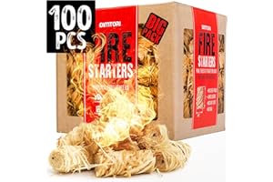 DIMTORI 100 pcs Fire Starter - Natural Fire Starters for Campfires, Fire Pit, Pizza Oven, Fireplace, Smoker, BBQ, Pellet Stove & Wood - Fire Starters for Grill, Charcoal Starter