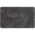 Eurow Trek N' Clean Soft & Plush Microfiber Traction Floor Mat, Super Absorbent, Fast-Drying, Anti-Slip Rug for Entryway, Kitchen, Bedroom, Traps Dirt, Mud & Water, 36 x 23.5 in, Gray and Black