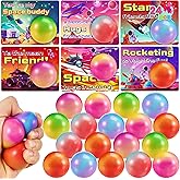 JOYIN Valentines Day Stress Balls with Cards, 24 Pcs Slow Rising Stress Relief Stretchy Fidget Toys Galaxy , Valentines Day Kids Gift Classroom Prize Goodie Bag Stuffers Party Favor