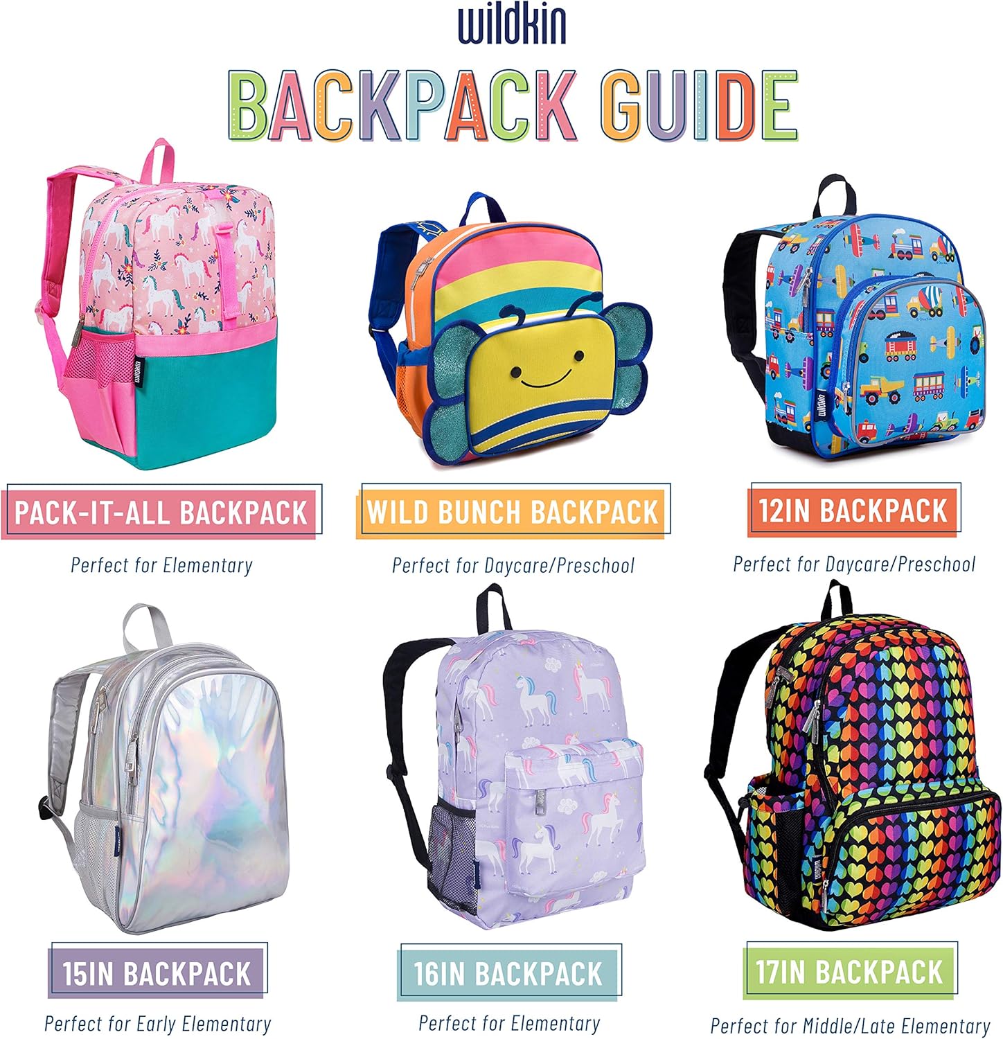 Wildkin Backpack for Toddlers, Boys and Girls Ideal for Daycare, Preschool and Kindergarten, Perfect Size for School and Travel, Mom's Choice Award Winner, One, Trains, Planes, and Trucks: Toys & Games