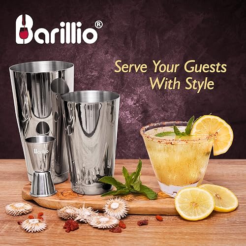 2-Piece Boston Shaker Set – Glass & Weighted Tin Cocktail Mixing Kit For Home Bartending