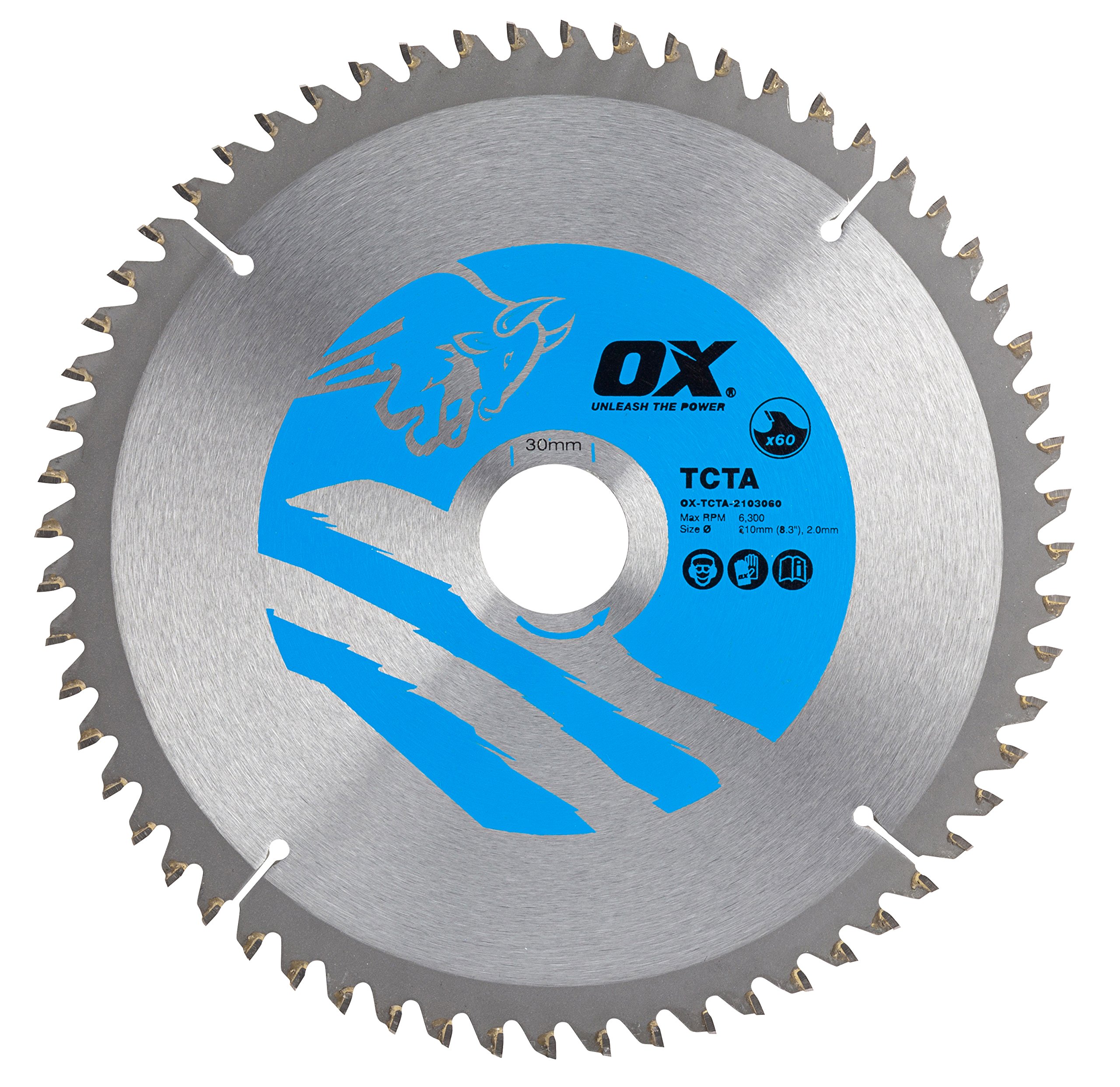 OX Alu/Plastic/Laminate Cutting Circular Saw Blade 210/30mm, 60 Teeth TCG
