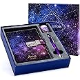 CAGIE Starry Constellation Lock Diary Set Gift Box with Pen & Tapes Secret Diary with Lock for Kids Girls Women Purple Journal Kit with Lock for Anniversary Birthday Holiday （Aries）