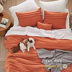 Bedsure Burnt Orange California King Comforter Set
