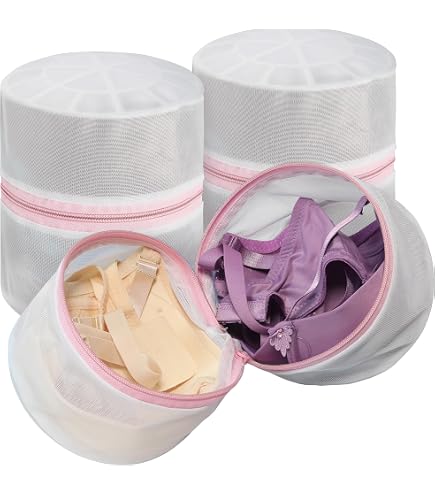 Lot De 2 Sacs Séchage Chaussures Maille + 3 Sacs Linge Délicat - Protection Machine à Laver, Fermeture Éclair, Blanc
