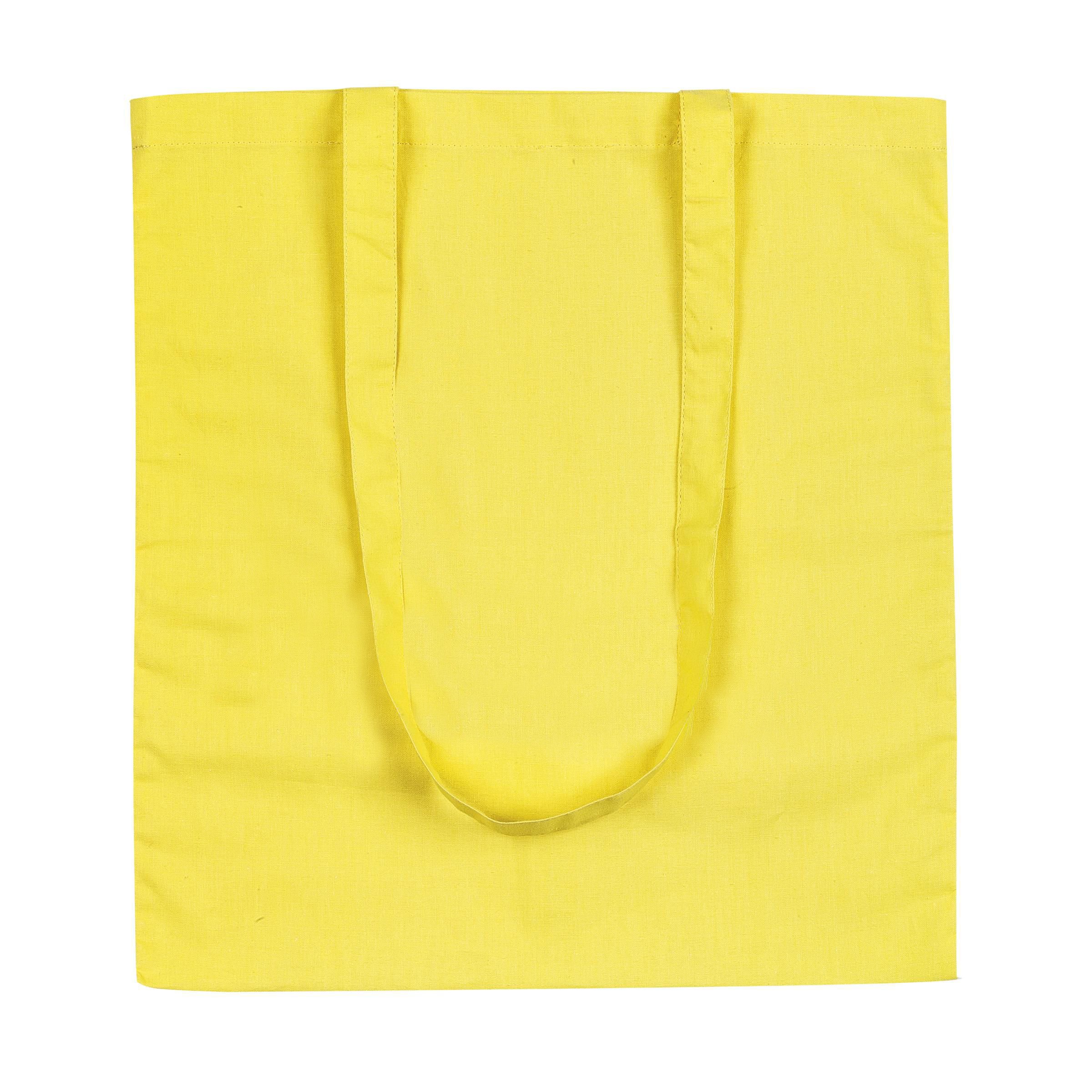 eBuyGB Pack of 10 Cotton Shopping Canvas and Beach Tote Bag 42 cm, Yellow