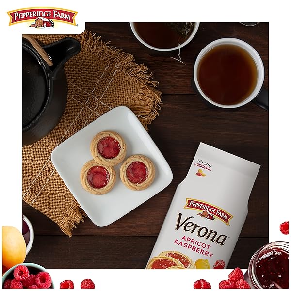 PEPPERIDGE FARM VERONA APRICOT RASPBERRY THUMBPRINT COOKIES, 6.75 OZ. BAG