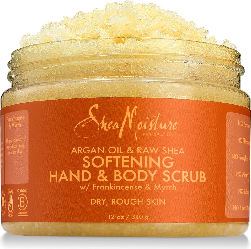 Shea Moisture Argan Oil Raw Shea Body Scrub 12 oz Deeply Nourishing Softening