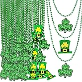 TURNMEON 100 Pack St Patricks Day Decorations, St Patricks Day Accessories, 33" Saint Patricks Day Hat Beads Necklace Bulk,Shamrock Decorations Party Supplies for Party Dressing-up Birthday Decor