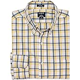 J.Crew Mercantile Men's Long Sleeve Slim Untucked Flex Shirt (S, White Pale Mustard)