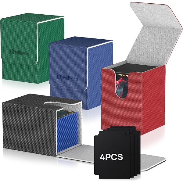 ProCase Boîte de rangement à 4 emplacements pour cartes à collectionner avec séparateur amovible, fermeture magnétique pour porte-cartes magnétique, MTG, TCG, Toploader, Yugioh, cartes de sport