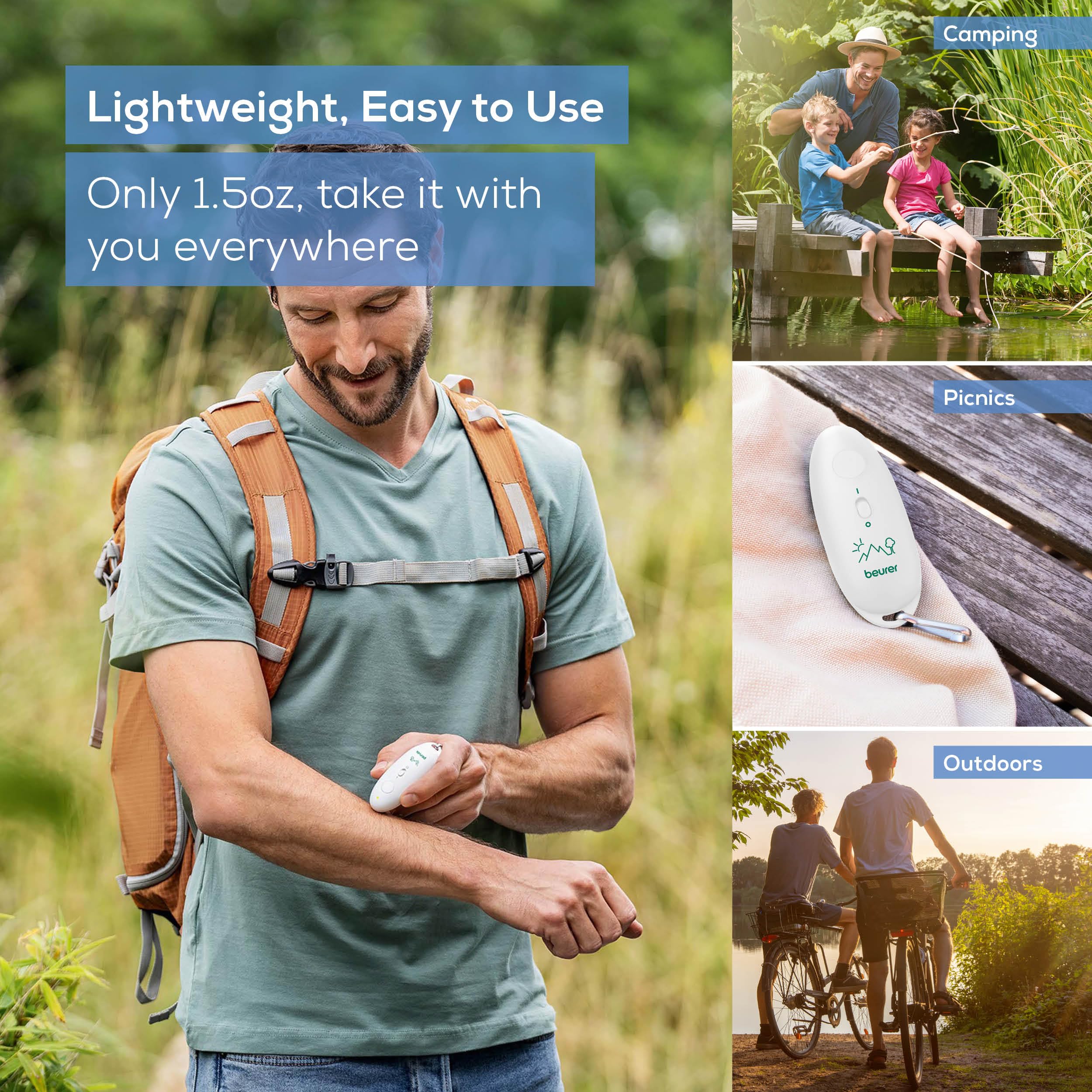 Beurer BR10 Insect Bite Healer with Clip, Portable Itch and Swelling Relief for Non-Toxic Treatment of Mosquito Bites and Other Common Insect Bites, Outdoors Essential