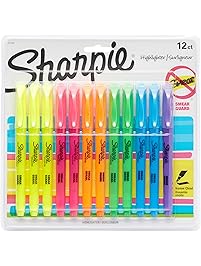 Sharpie 27145 Pocket Highlighters, Chisel Tip, Assorted Colors, 12-Count