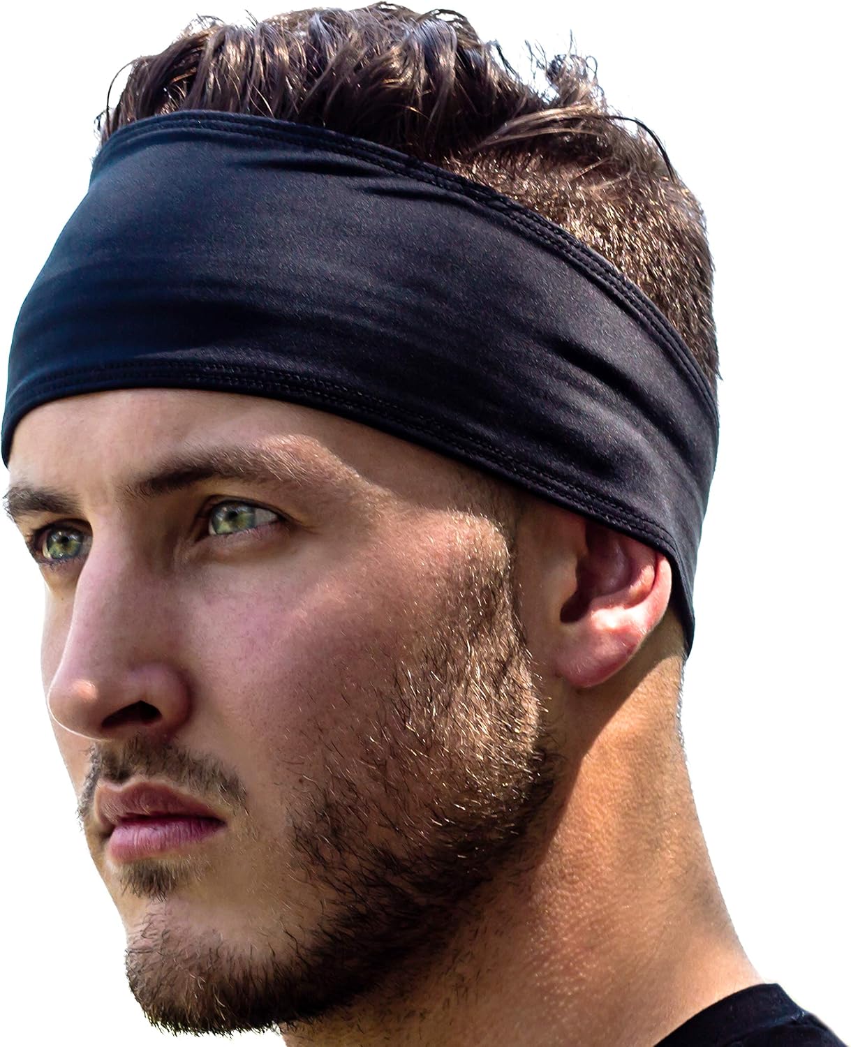 Sports Headband: UNISEX Fitness Headbands For Women & Men. Head Band Sweatband for Running, Yoga, Workout Gym Exercise. NO SLIP Sport Sweatbands & Sweat Wicking Athletic Head Wrap Bands Black: Clothing