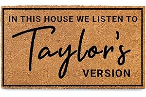 MAINEVENT in This House We Listen to T Door Mat 30x17 Inch, Coir Welcome Mat for Covered Outdoor Area, Doormat Gift for Women