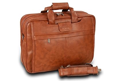 Easies 17 inch Tan Synthetic Leather Messenger Bag