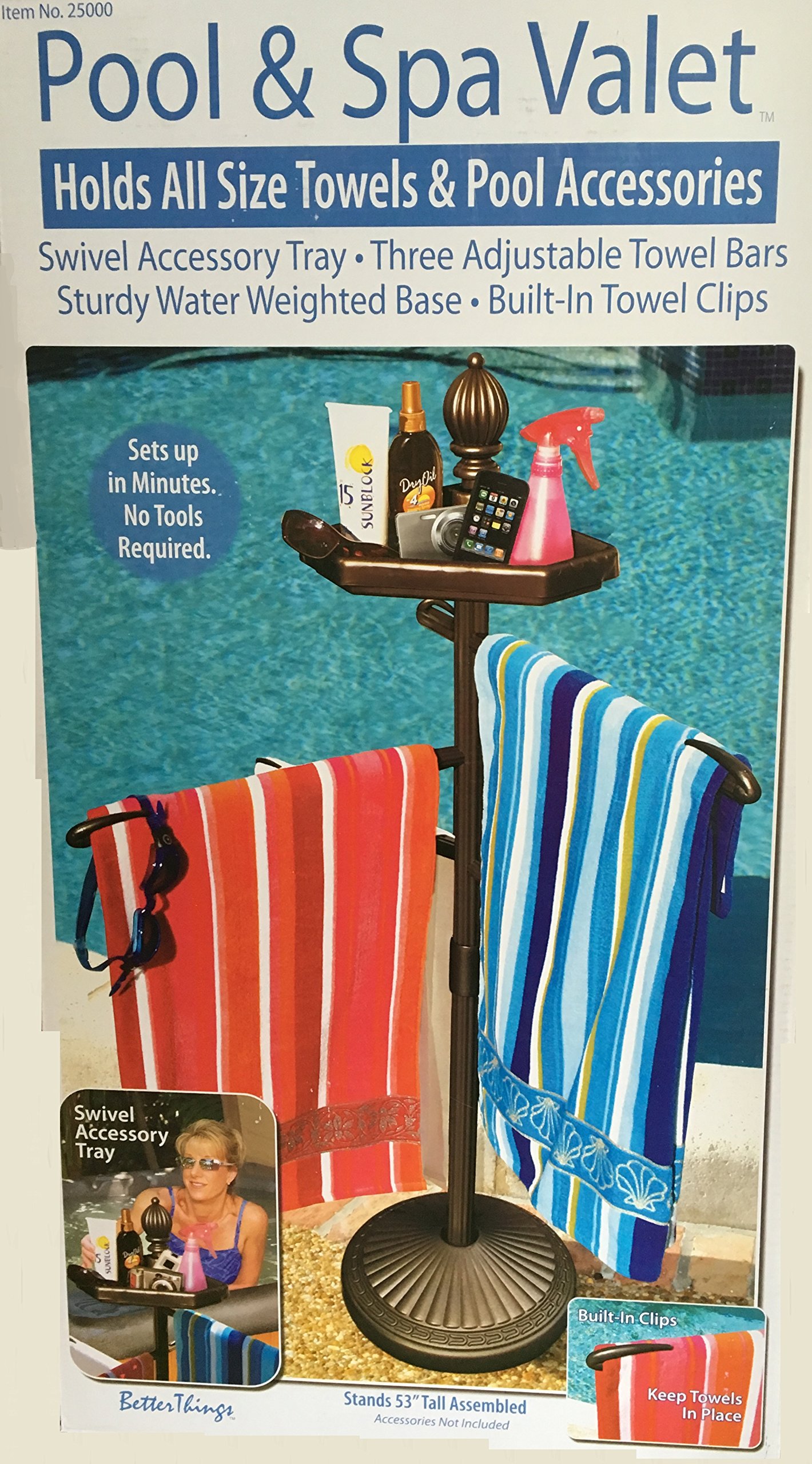 Outdoor Pool and Spa Towel Valet - Brown