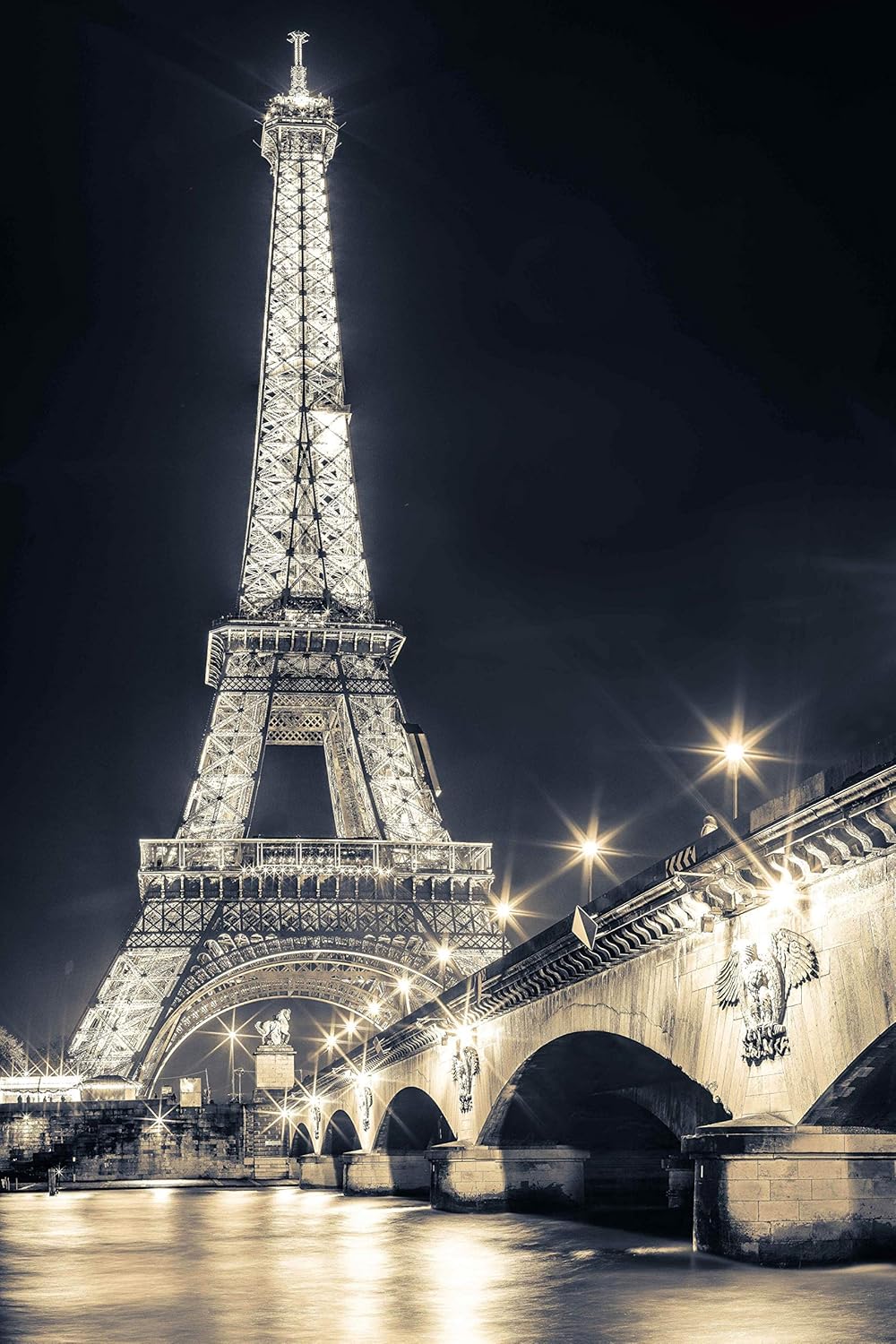 Amazon.com: Eiffel Tower Paris France Downtown Photography Blue Canvas