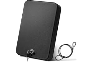 Sgorlds Car Gun Safe for Pistol, Gun Lock Box with Key Lock, Portable Pistol Safe for Car, Home, Truck Travel, 11.5" x7.5" x2.5",Black