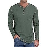 Sailwind Men's Henley Shirts Long Sleeve Casual Classic Tee Cotton Button Henley Maverick T-Shirts