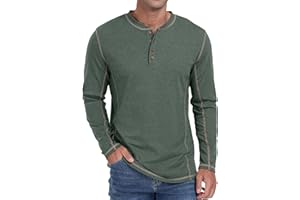 Sailwind Men's Henley Shirts Long Sleeve Casual Classic Tee Cotton Button Henley Maverick T-Shirts