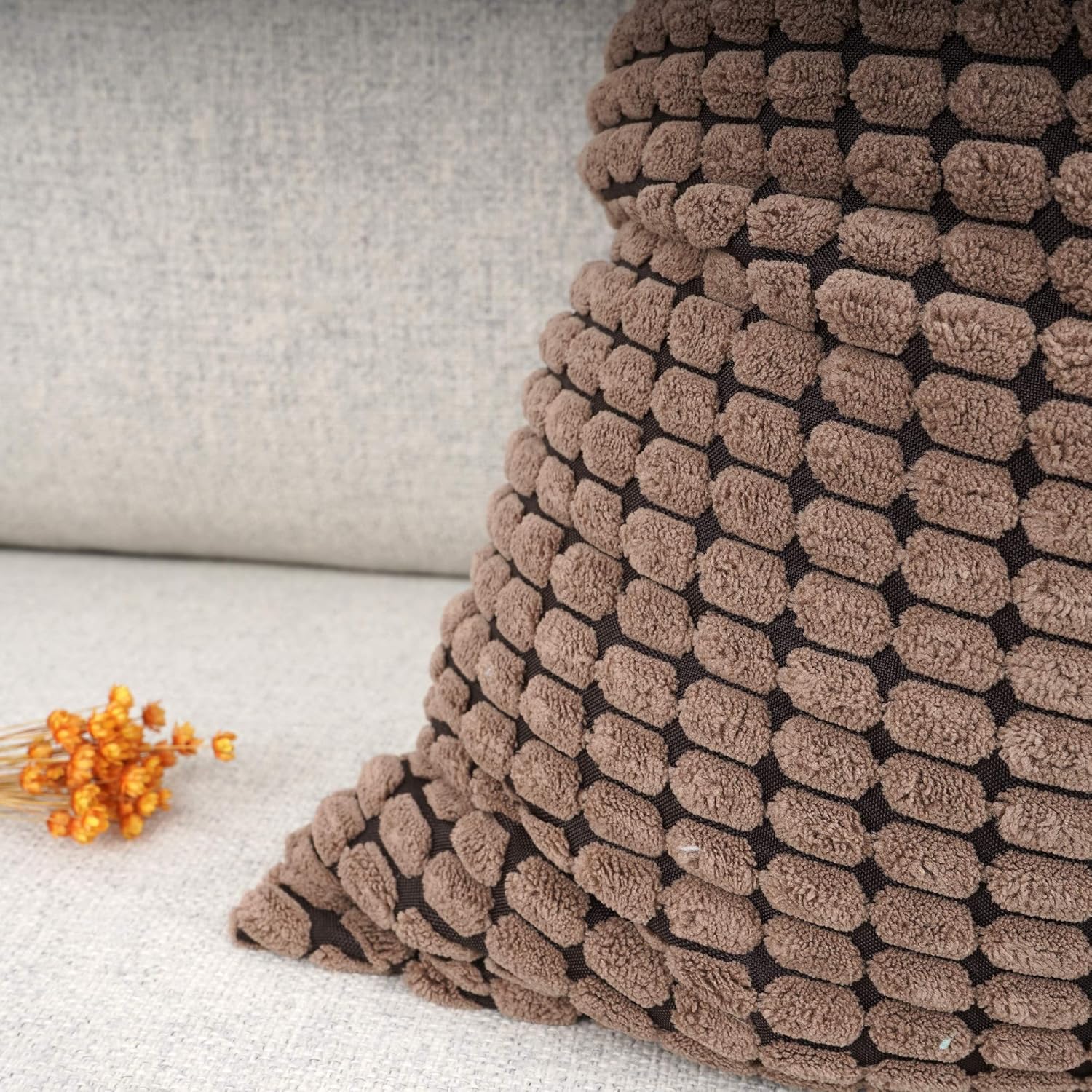 YOUR SMILE Cozy Bolster Pillow Cover Case for Couch Sofa Bed Comfortable Supersoft Corduroy Corn Striped Both Sides 12 X 20 Inches,Brown: Home & Kitchen